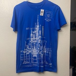 Disney Cinderella Castle Blue Print Shirt | size S